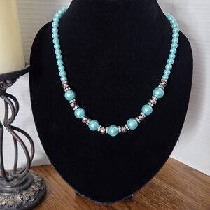 Elegant Aqua Pearl Necklace